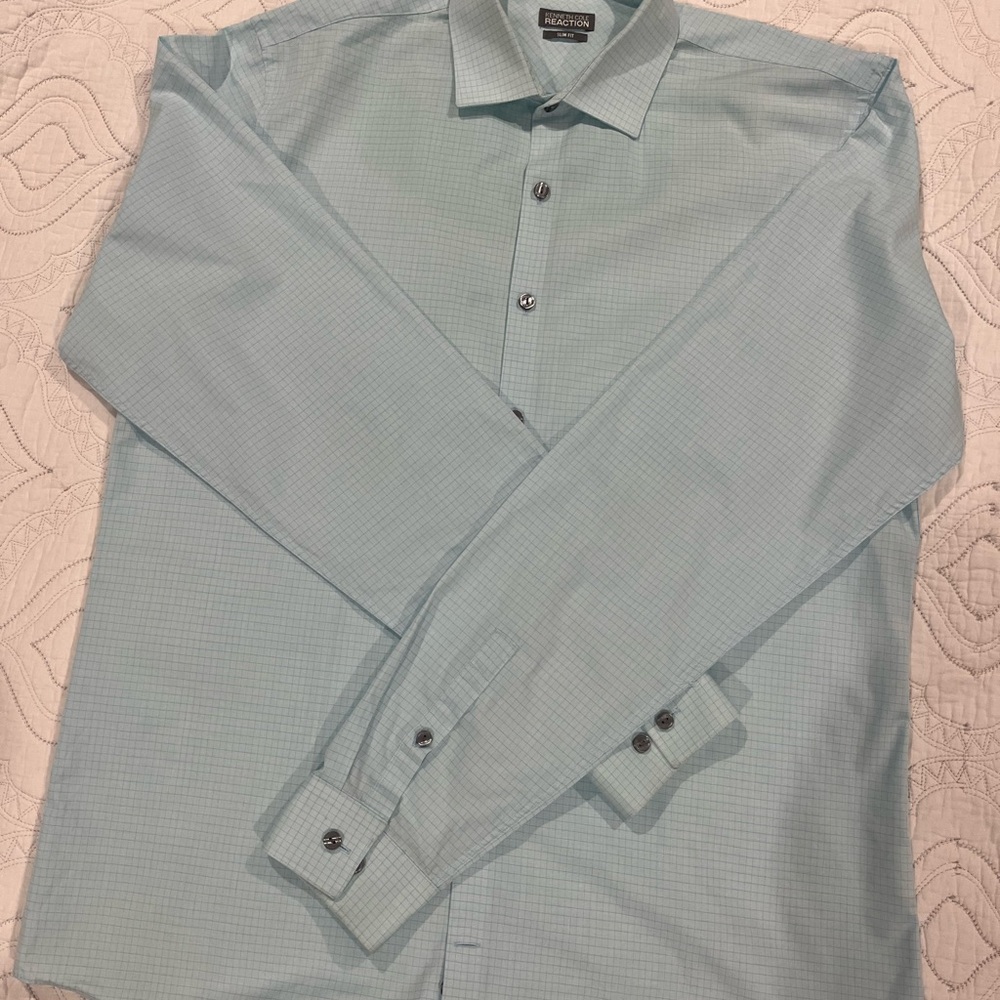 Kenneth Cole Reaction Men's Light Blue Dress Shirt